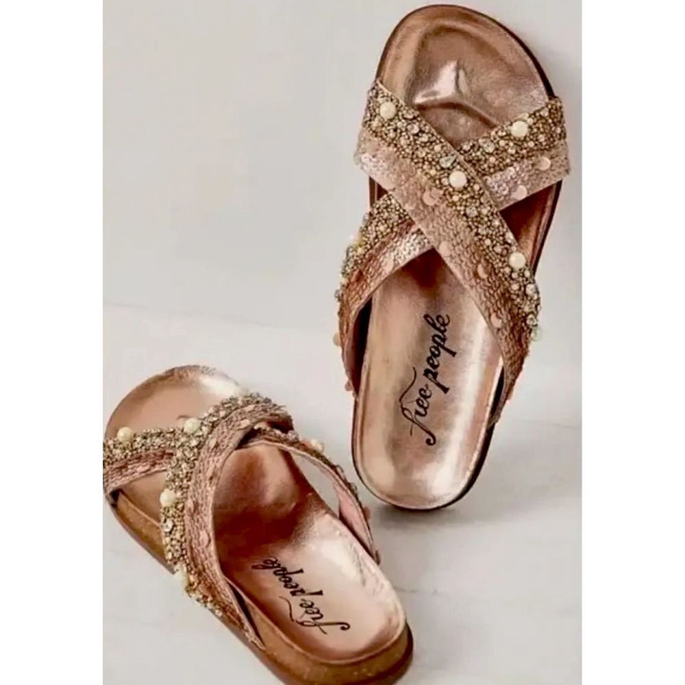 Free People Rose Gold Sandals - Picture 1 of 10